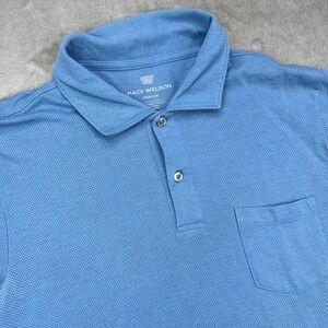 Mack Weldon Golf Polo Shirt Mens Medium Blue Performance Stretch Modal‎ Blend